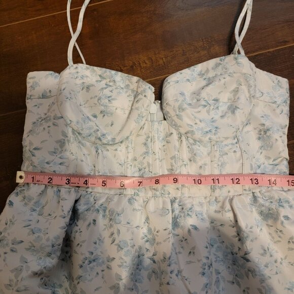 Maison Amory The Windsor Maxi Dress Womens L Blue Whimsical Elegant Enchanting - Picture 9 of 12